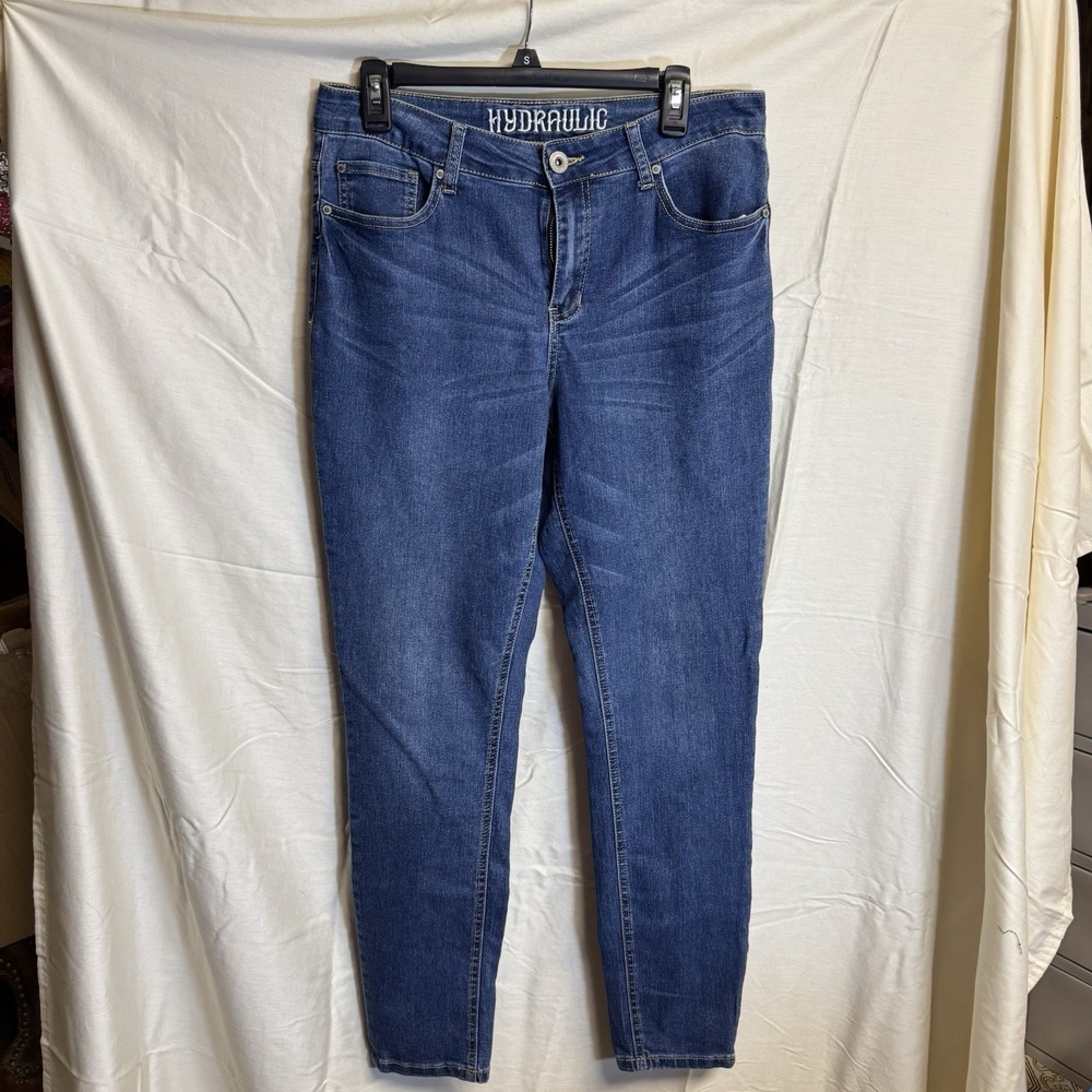 Hydraulic Hydra Lift Womens Size 12 Blue Jeans Ankle Tapered Mid Rise Dark Wash